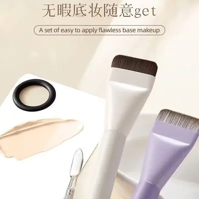 Flat Crescent Foundation Brush, Ultra-Thin Seamless Makeup Brush