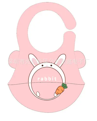 Cartoon silicone bib, 3D pocket, stereo design - 7