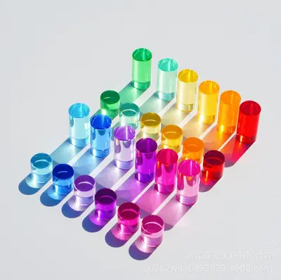 Acrylic high transparency crystal cylindrical building blocks particles children's stacking building blocks ready kindergarten early education wholesale
