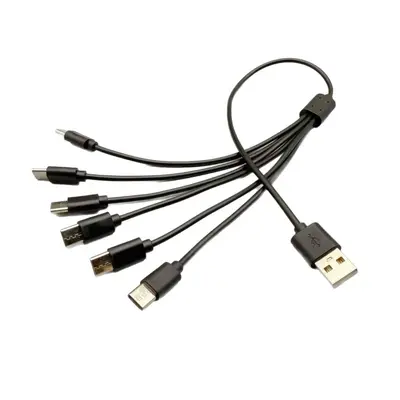 USB 1'e 6 TypeC şarj kablosu altı birleşik uzun veri kablosu çok fonksiyonlu çoklu cihazların aynı anda şarj edilmesi
