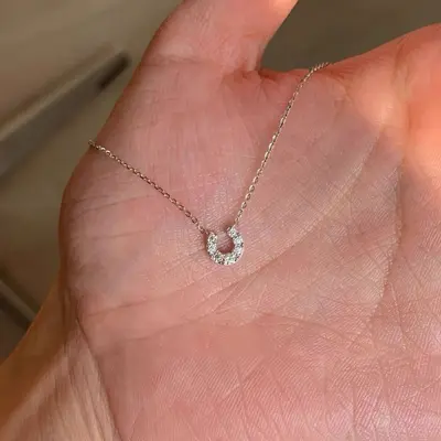 S925 Gümüş U Şekilli Nal Kolye, Taşlı, Minimal Tasarım, Kadın