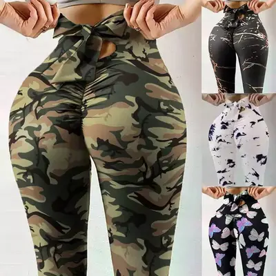 Damen Yoga-Leggings mit Schmetterlingsmuster, Po-Lifting, Plus Size - 2