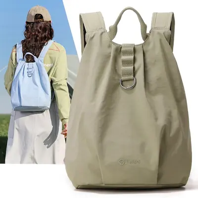 Jielangshi Damenrucksack, wasserabweisendes Nylon, schlichter Freizeitstil - 3