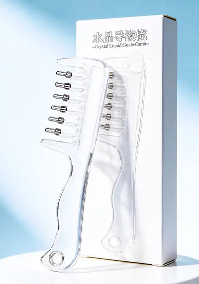 Scalp Serum Applicator Comb, Crystal Massage Comb with Liquid Guide - 7