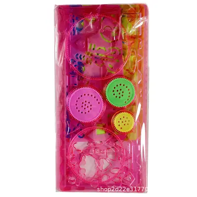 7-piece kaleidoscope ruler set with drawing shapes and templates