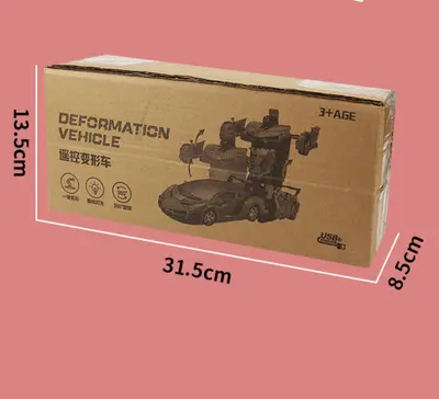 Uzaktan kumandalı tek tuşla dönüşen robot araba, çocuklar için - 10