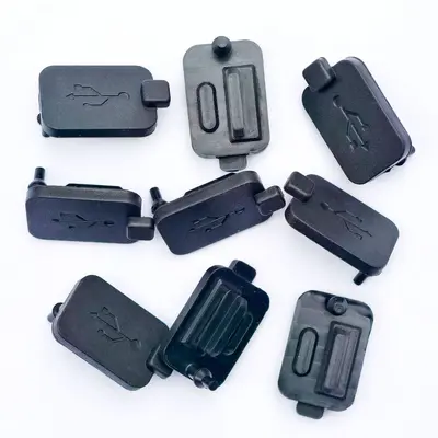 2-in-1 Type-C silicone plug USB dust cap female connector rubber