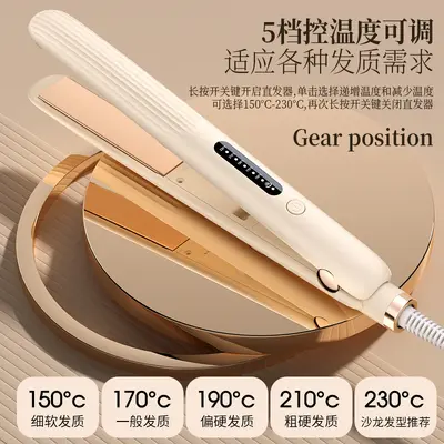Portable 2-in-1 Negative Ion Hair Straightener and Curling Iron Flat Iron Hair Straightening Tool Fringe Styling Plate Cross-border