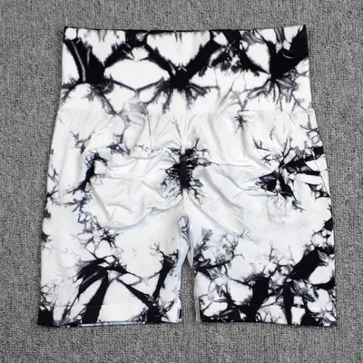 Nahtlose Smiley-Batik-Yogaleggings, hohe Taille, Pfirsich-Po-Effekt - 7