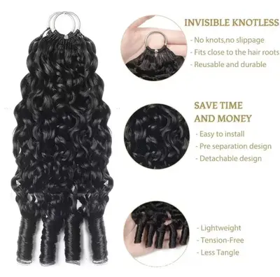 Burmese Curly Feather Crochet Hair Burmese Curly Feather Crochet Hair Simulation Hair Wig Feather Hair Extensions
