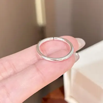简约锆石素圈戒指女小众轻奢高级感食指戒不掉色开口指环新品 - 11