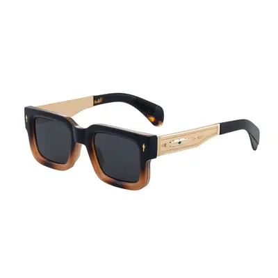 Retro Square Frame Men's Sunglasses with Outdoor Sun Protection - 12