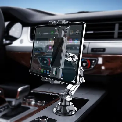 Extendable Car Phone and Tablet Holder with Long Arm and Cup Base Mount