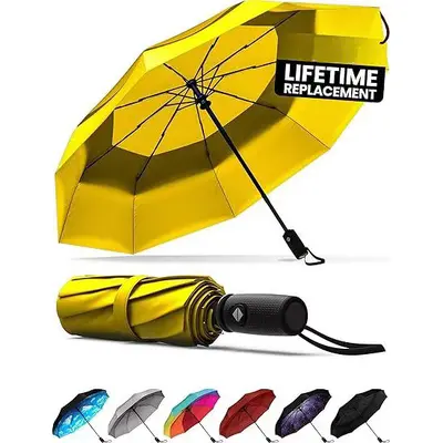 Automatic Three-Fold Windproof Travel Umbrella - 9