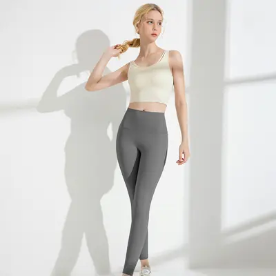 Damen-Yogahose, schnelltrocknend, hohe Taille, po-hebend, elastisch - 5
