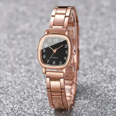 Women's quartz watch, stylish steel strap, minimalist design
