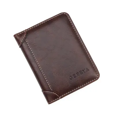 Erkek Kısa Retro Deri Cüzdan, Çok Kartlık - 8