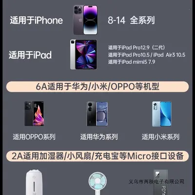 车载一拖三数据线typec口充电器三合一多功能快充PD适用苹果小米o