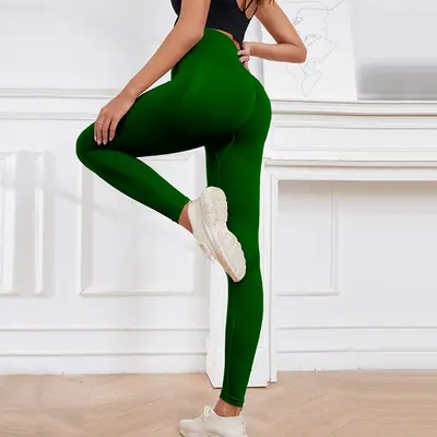 Women's Thin Summer Yoga Pants, Seamless Hip-Lifting Black Fitness Leggings - 9