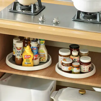 Rotating spice rack for home kitchen, multifunctional spice storage, rotating spice bottle holder shelf for table top.