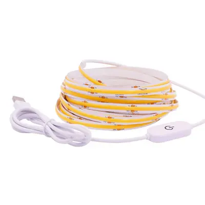 USB Dokunmatik Sensörlü 5V COB LED Şerit, Noktasız Ambiyans Işığı