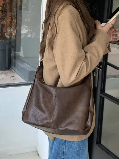 Maillard Retro Crossbody Tote Bag for Women, Large Capacity Shoulder Bag