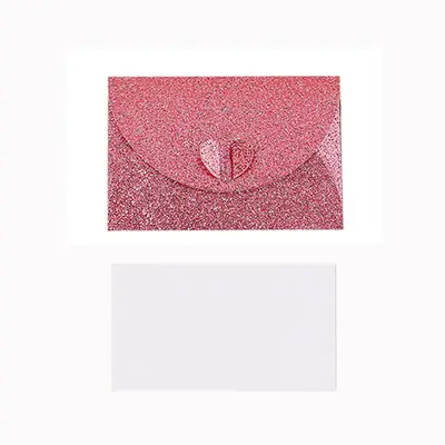 VIP Small Envelope Card Set 9.6 x 6.6 cm, Gold Glitter Invitation - 10