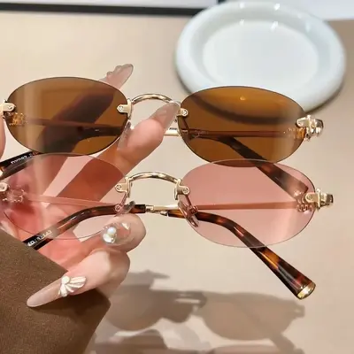 Frameless Sunglasses for Women, Korean Style, Old Money Look - 3