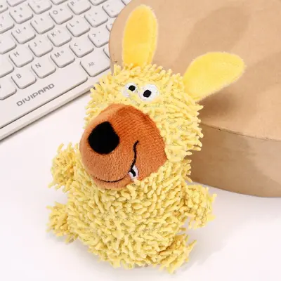 Plush Duck Dog Toy with Squeaker, Chew-Resistant - 10