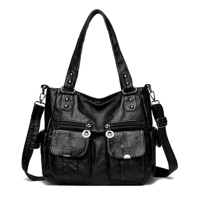 Soft Leather Large Capacity Women's Shoulder Bag - 7