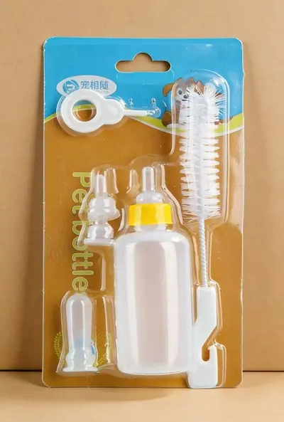Silicone Pet Feeding Bottle for Kittens and Puppies, Soft Nipple - 8