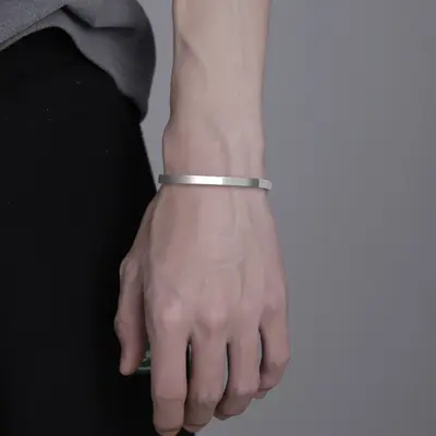 925 Silberbeschichtung Herren-Armband glänzend - 3