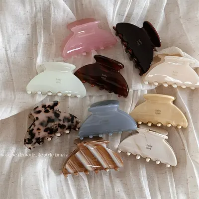 Koreanische Acetat-Haarklammer Gelee-Farben halbe Hochsteckklammer