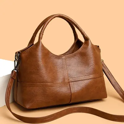 Women's Patchwork Handbag, Large Capacity, Single Shoulder and Crossbody - 11