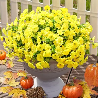 Simulated Eucalyptus and Morning Glory Artificial Flower Bouquet