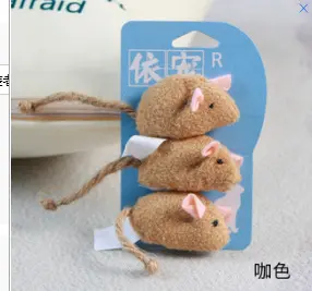 Simulated Plush Mouse Cat Toy, 3-Piece Set with Catnip - 7