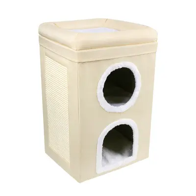 Foldable Winter Cat Bed with Three-Layer Sisal Scratching Surface - 12