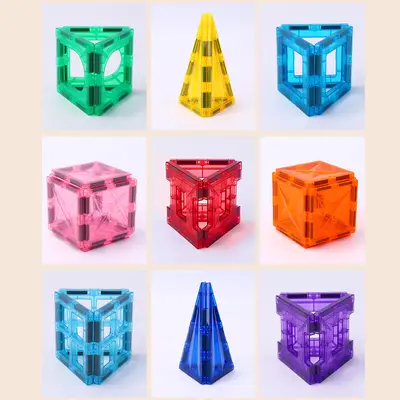 Colorful Magnetic Building Blocks Refill Set, Large Educational Magnet Toy - 4