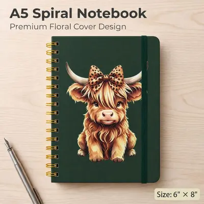 A5 liniertes Spiralnotizbuch, dickes Papier, individuell anpassbar - 7