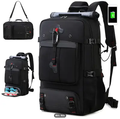 Cross-border Men's Mountaineering Hiking Backpack Large Capacity Outdoor Waterproof Wear-resistant Breathable Multi-layer Storage Computer Backpack - 10