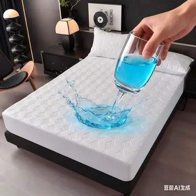 Su Geçirmez Lastikli Yatak Örtüsü, Makinede Yıkanabilir, Düz Renk, Alez
