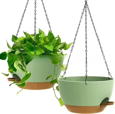Kendiliğinden sulamalı plastik saksı, yan su eklemeli, pothos için - 5