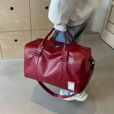 Sport-Fitness-Tasche Leder Trocken-Nass-Trennung großes Fassungsvermögen