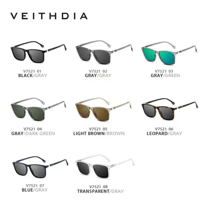 Unisex Square Frame Polarized UV400 Sunglasses, Model 7521 - 4