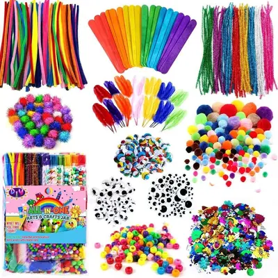 Children's Handmade Educational Craft Material Kit, 1200 Pieces