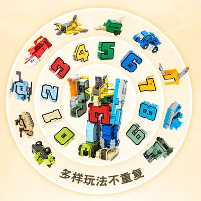 Children's Digital Transforming STEM Building Set Car Toy, Robot for Boys
