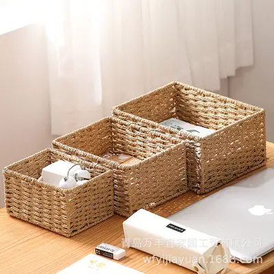 Various storage boxes cosmetic storage boxes snack storage boxes office side table storage baskets wholesale - 3