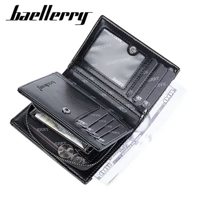 baellerry Men's Short Wallet, Zipper, Multi-Card Slots, Retro - 3