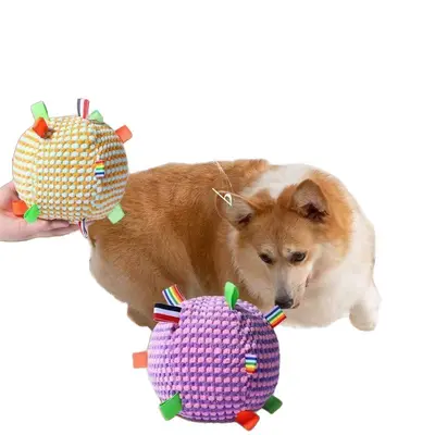Sesli Peluş Köpek Topu Çıngıraklı Dayanıklı - 5