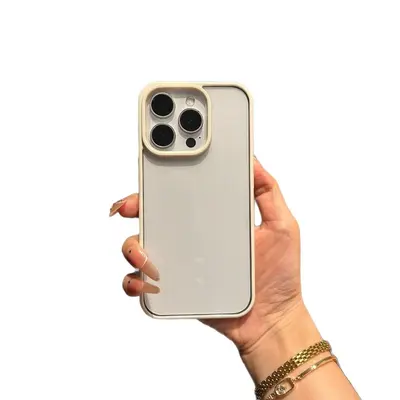 iPhone 16 Pro Max şeffaf akrilik dopamin kontrast renkli kenarlıklı Apple 15 koruyucu kılıf - 5
